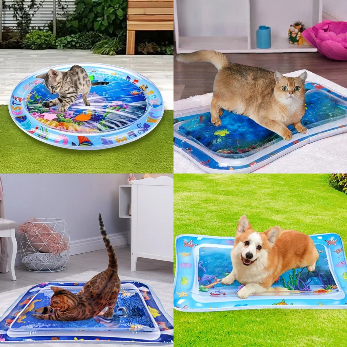 😺 Unleash the Fun for Indoor Cats - 49% OFF ✨Pet Water Sensory Mat – For Playful Hunting & Cooling Relief! 🐟