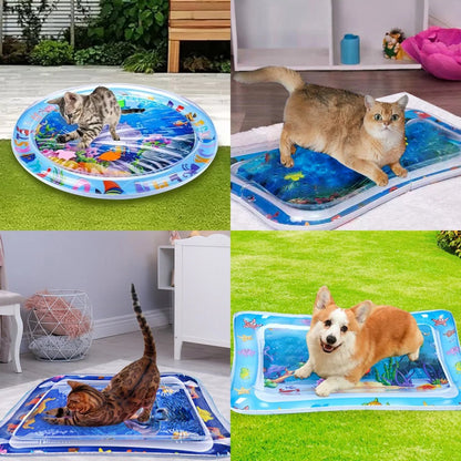 😺 Unleash the Fun for Indoor Cats - 49% OFF ✨Pet Water Sensory Mat – For Playful Hunting & Cooling Relief! 🐟