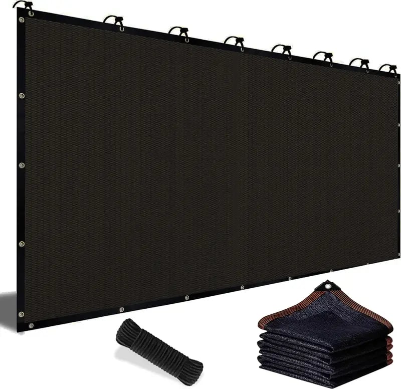 90% Blackout Cloth (Black) - 10 x 13ft UV-Resistant Shade Net with Reinforced Rivets