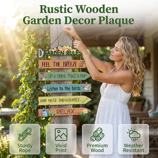 🏡⏰Last Day 60% OFF-Rustic Wooden Garden Hanging Sign Wall Decor Plaque