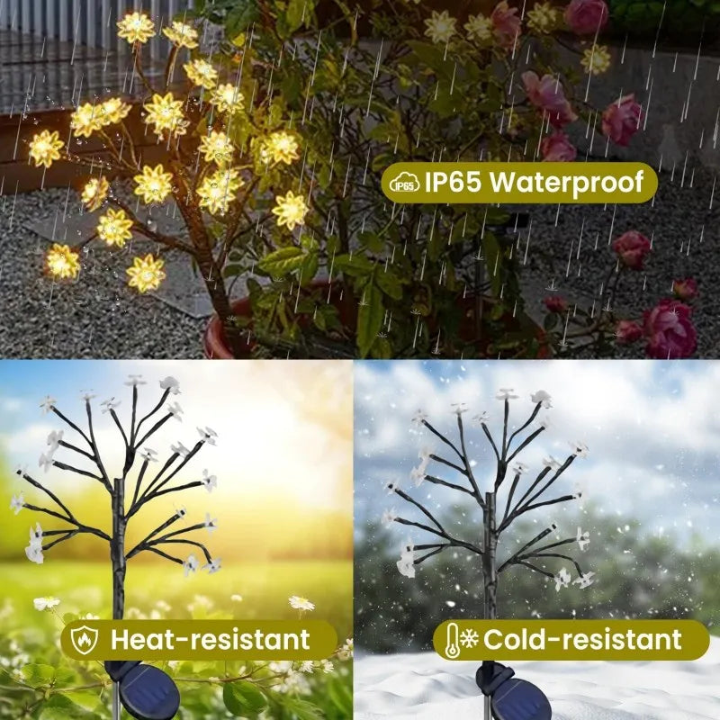 ⚡Outdoor Waterproof Cherry Blossom  Multicolor Solar Garden Lights🌸