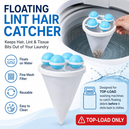 🧺 BUY 1 GET 1 FREE! 🧼 - 👚Floating Lint & Hair CatcherCatches Hair & Lint, Reusable & Protects Washing Machine/Drain 🚿