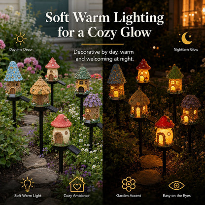 🔥Summer Sale is ON! Up to 60% OFF - Solar Fairy-Tale Mushroom Cottage Garden Light