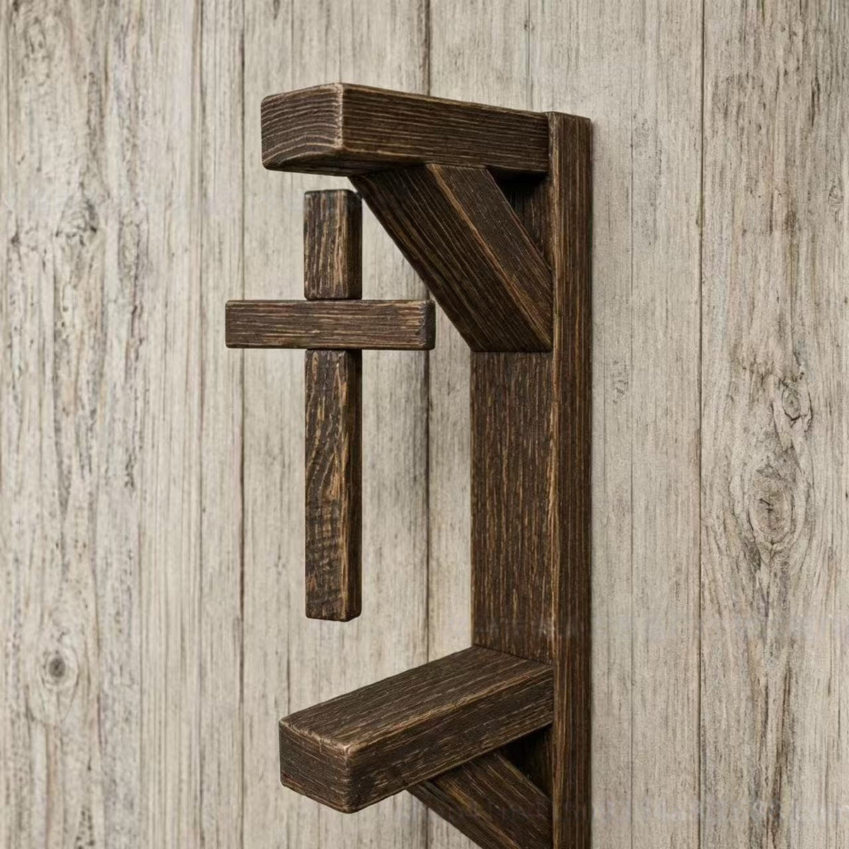 ✨ Limited-Time 49% OFF | Rustic Cross Wall Shelf ✝️ Wooden Floating Shelf for Faith-Inspired Decor