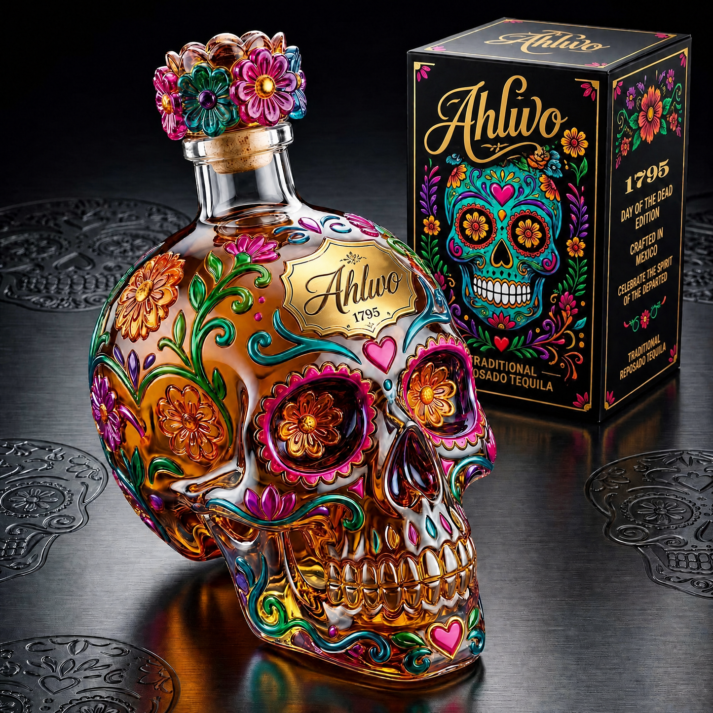 🔥🔥 Father's Day Special:🥃Limited Edition Skull Glass Wine Bottle Bar Ornament