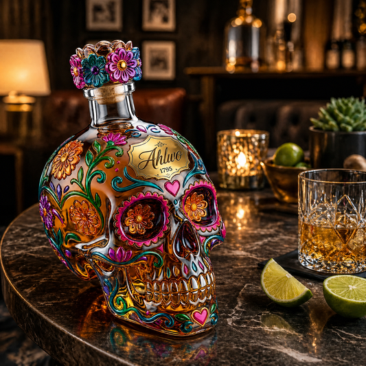 🔥🔥 Father's Day Special:🥃Limited Edition Skull Glass Wine Bottle Bar Ornament