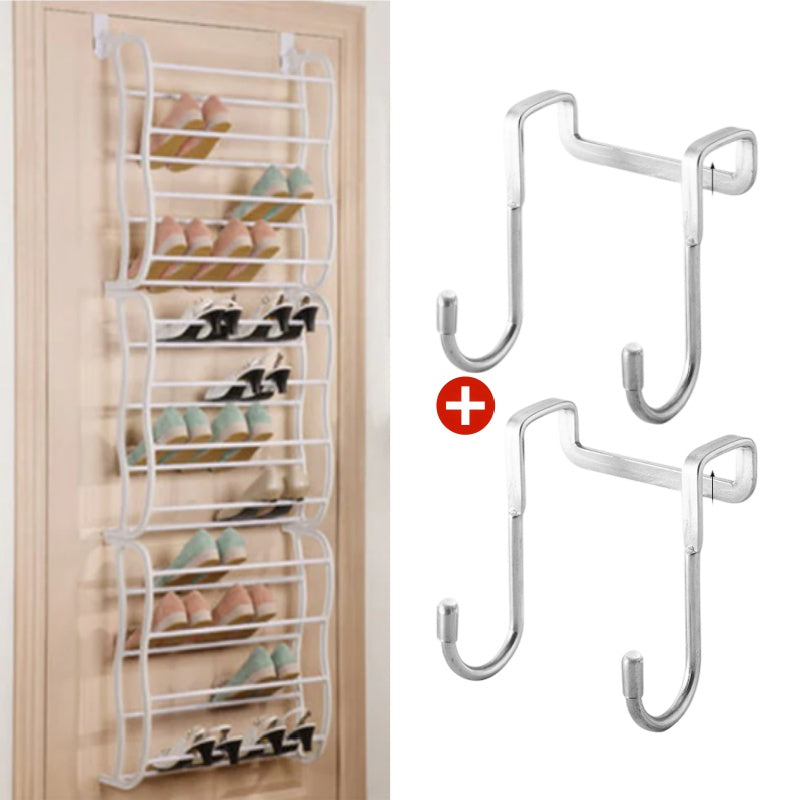 👟  Over-the-Door Shoe Rack Organizer – 24 pockets & tool-free install – Fits standard doors, holds up to 24 pairs – perfect for entryway or closet 🚪✨