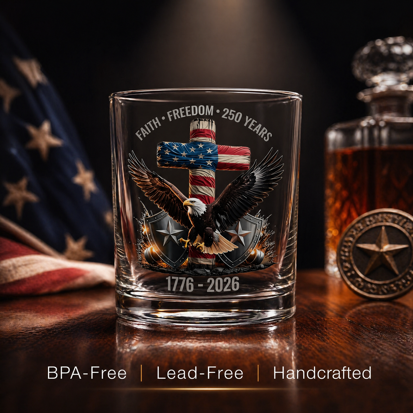 🏆 66K+ Sold ⚡ 250th Anniversary Patriotic Whiskey Glass (1776–2026) 🎁