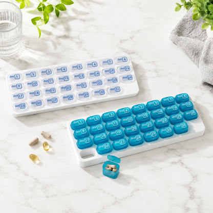 🎉💊31 Days Pill Box-Monthly Pill Organizer-Arthritis-Friendly Easy-Open Lids