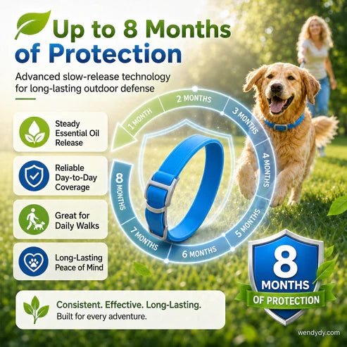 🎉 FLASH DEAL 45% OFF🐶🐱 – Plant-Based Flea & Tick Collar 🌿 Up to 8 Months Protection, Slow-Release Oils, Water-Resistant 💦 Repels Mosquitoes & Larvae, Comfortable & Safe for Daily Wear 🐕