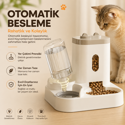 PAWPET Otomatik Besleyici Kedi ve Köpek Besleme Seti