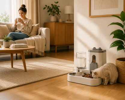 PAWPET Otomatik Besleyici Kedi ve Köpek Besleme Seti