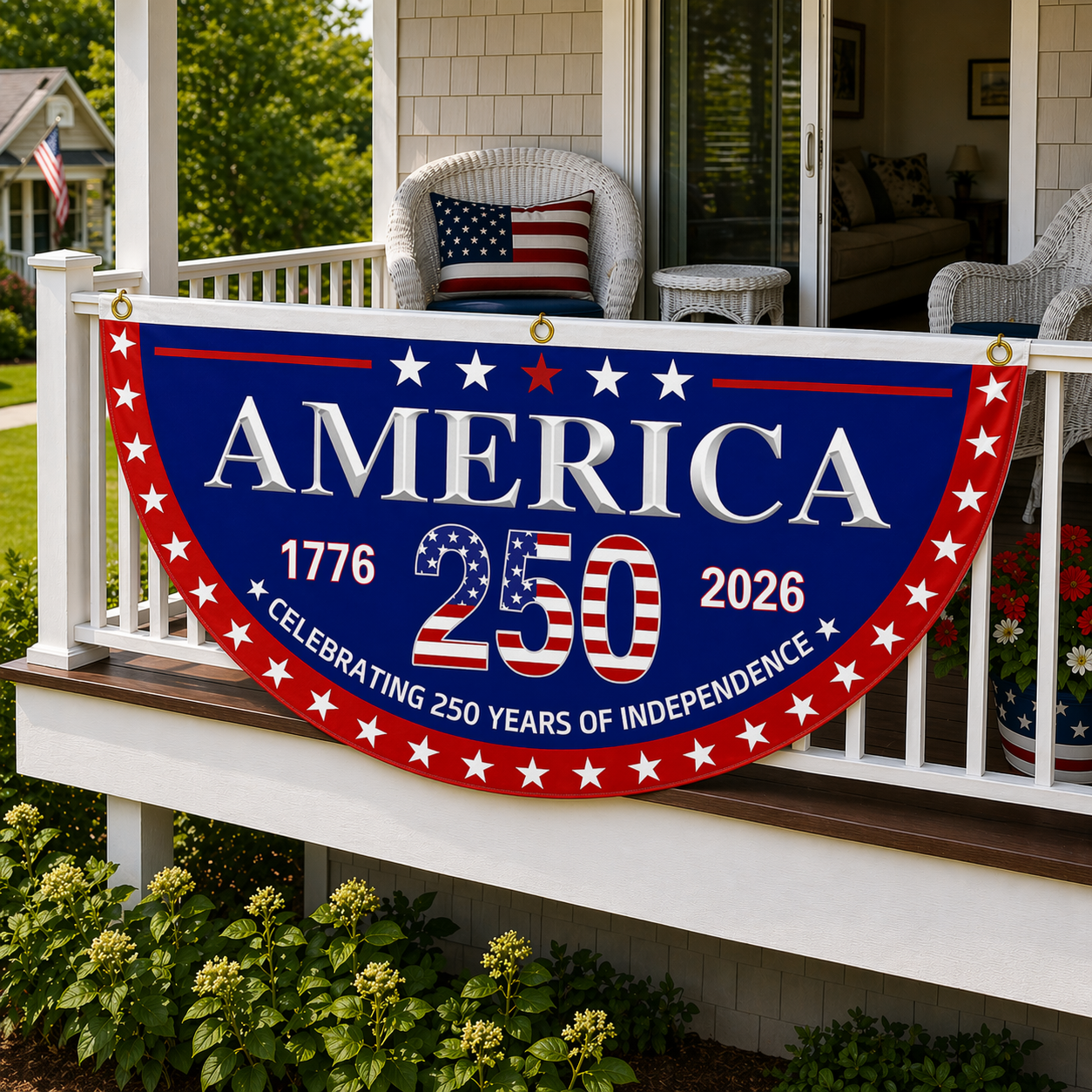 🎉 Celebrate USA’s 250th – Patriotic Half Round Banner 🦅
