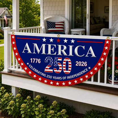 🎉 Celebrate USA’s 250th – Patriotic Half Round Banner 🦅