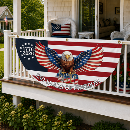 🎉 Celebrate USA’s 250th – Patriotic Half Round Banner 🦅