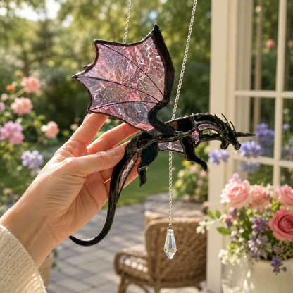 🐉 Flying Dragon Acrylic Suncatcher Stained Glass Design | Window Hanging Decor