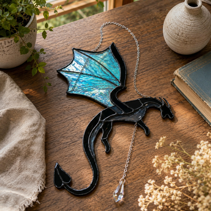 🐉 Flying Dragon Acrylic Suncatcher Stained Glass Design | Window Hanging Decor