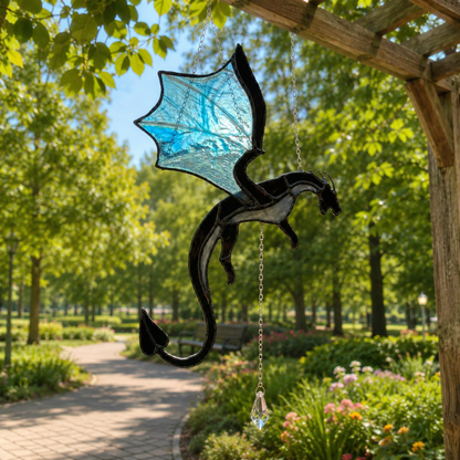 🐉 Flying Dragon Acrylic Suncatcher Stained Glass Design | Window Hanging Decor