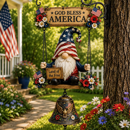 🔥Limited time 50% OFF – Rustic Garden Gnome Bell Outdoor Decor 🐞🌼❤️