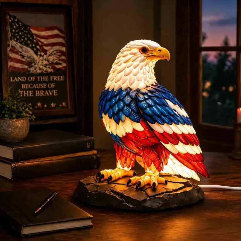 🔥 Limited Edition 🎁 - U.S. 250th Eagle Stained Glass Wall Lamp