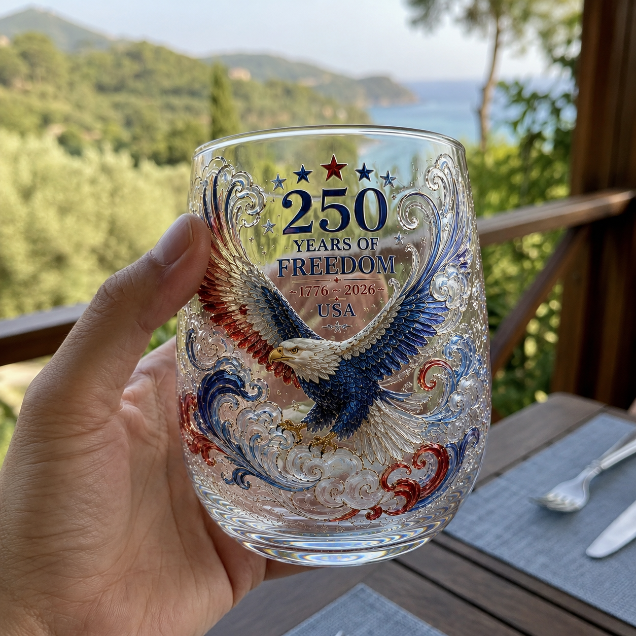 🦅USA 250th Anniversary Freedom Eagle Glass-Limited Collector Edition