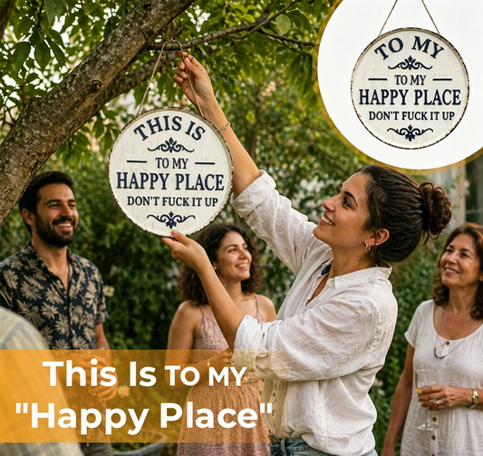 🔥Last Day Sale 60% OFF -Happy Place – Vintage Statement Metal Sign😊