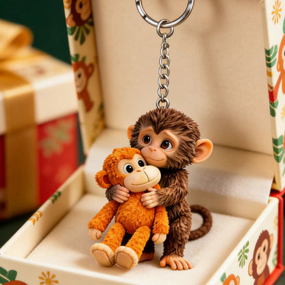🏆Last Day 49% OFF-🐵 3D Effect Viral Punch Monkey Keychain 💕🎁Emotional Gift for Animal Lovers, Family, Friends, Loved Ones