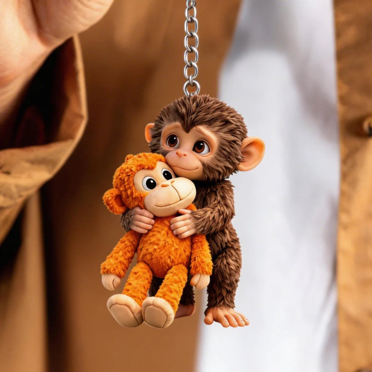 🏆Last Day 49% OFF-🐵 3D Effect Viral Punch Monkey Keychain 💕🎁Emotional Gift for Animal Lovers, Family, Friends, Loved Ones