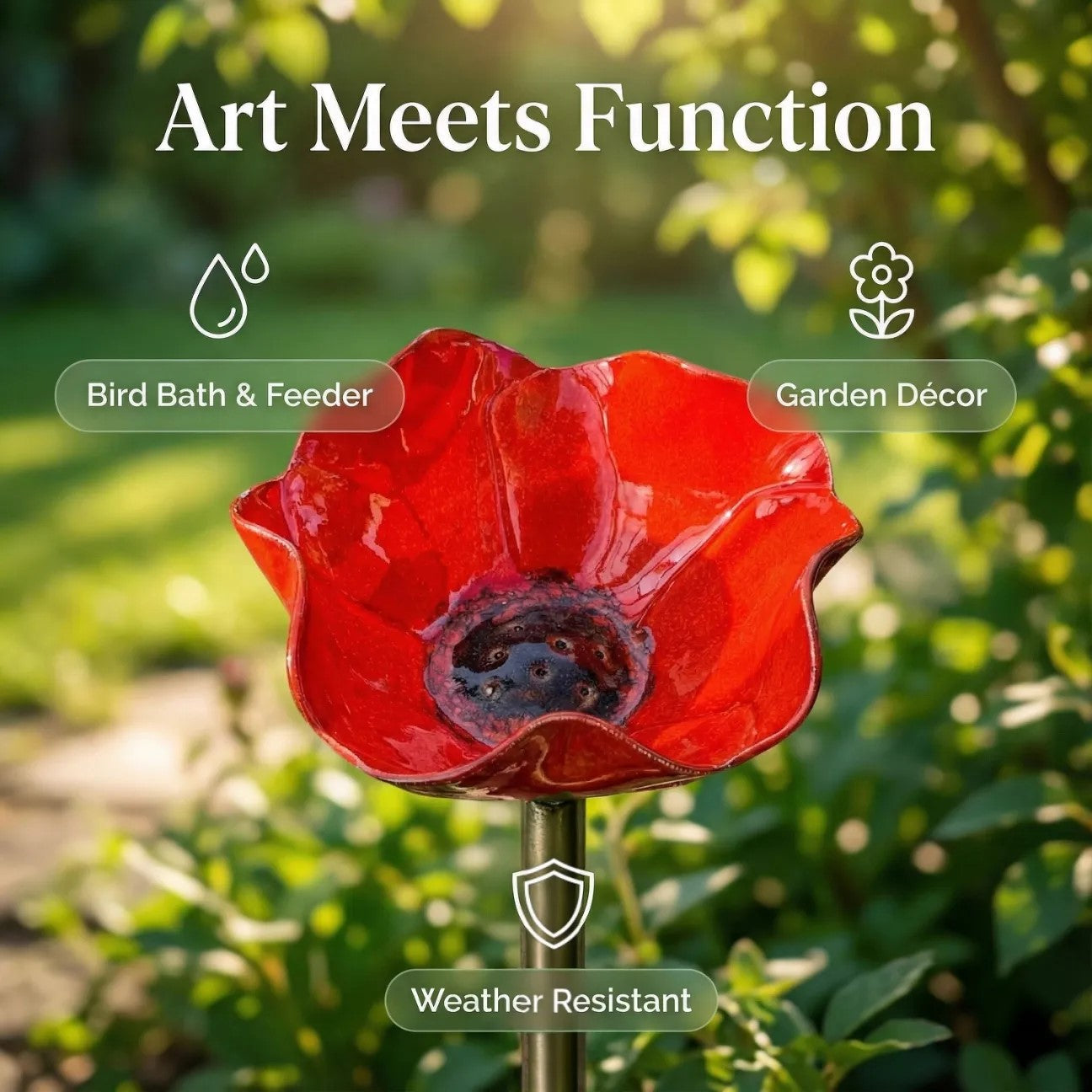 🎁 A Meaningful Garden Gift 50% Off--🎁Handmade Metal Flower Garden Stake🐦