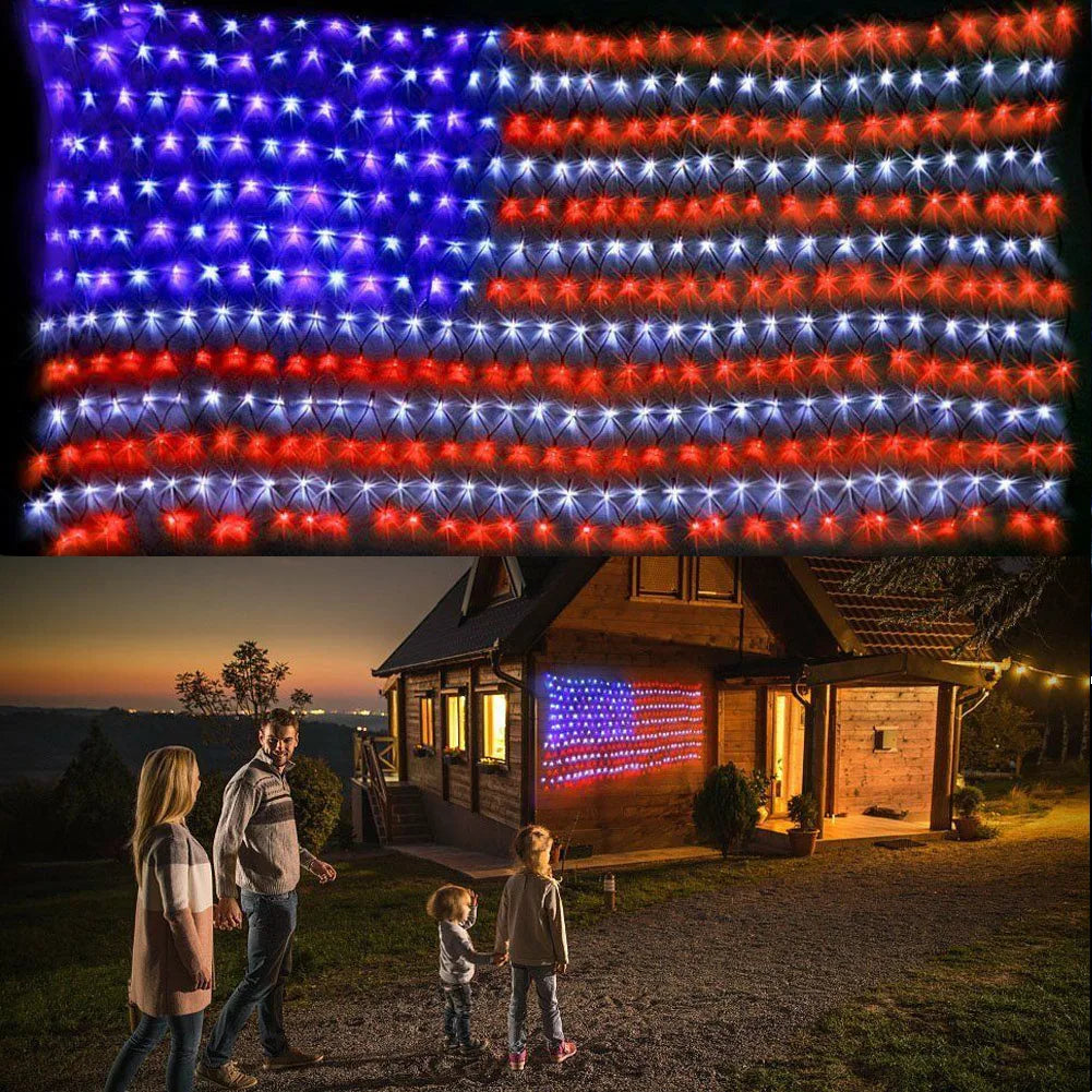 American Flag Lights Outdoor 420 LED String Lights Party Decor