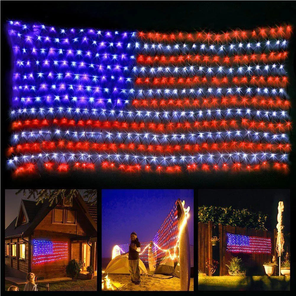 American Flag Lights Outdoor 420 LED String Lights Party Decor