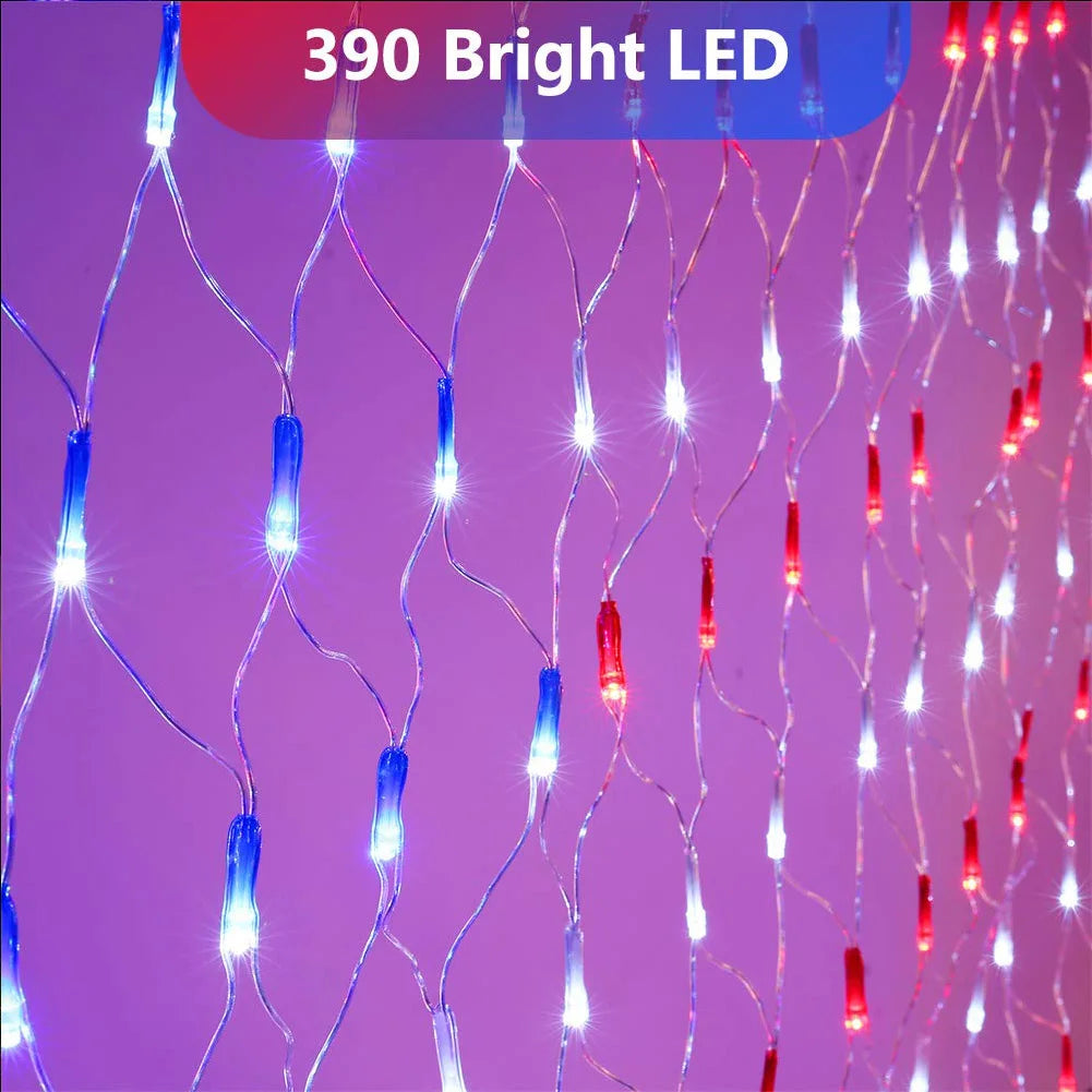 American Flag Lights Outdoor 420 LED String Lights Party Decor