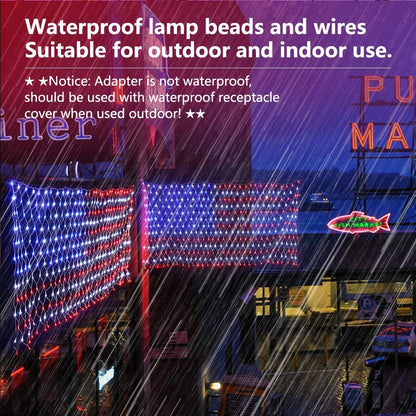 American Flag Lights Outdoor 420 LED String Lights Party Decor