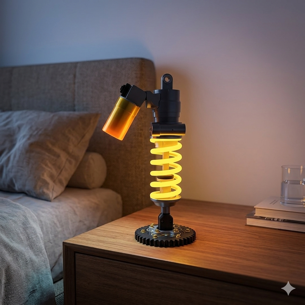 🔥 50% OFF Today | 💡 Adjustable Suspension Shock LED Lamp | Unique Decor for Gaming Rooms & Car Fans