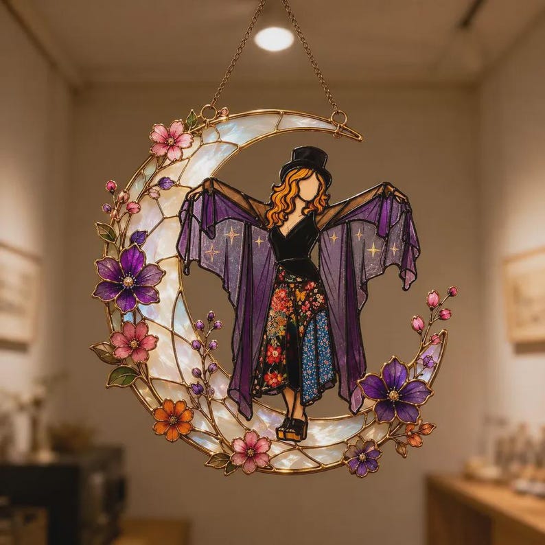 💥💃 Stevie Nicks 🤘 Handmade Spinning Suncatcher Boho Home Decor