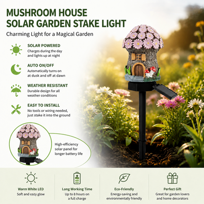 ✨Last Day: 47% OFF🔥Solar Fairy-Tale Mushroom Cottage Garden Light – Whimsical Warm Glow for Paths, Patios & Flower Beds 🍄🌙