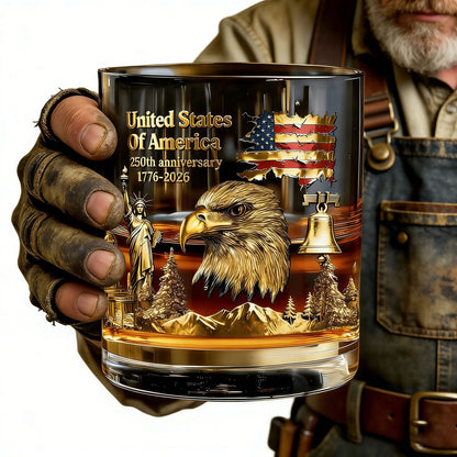 🏆Flash Sale⚡ 66K+ SOLD! 🎁US 250th Anniversary Patriotic Whiskey Glass 1776-2026
