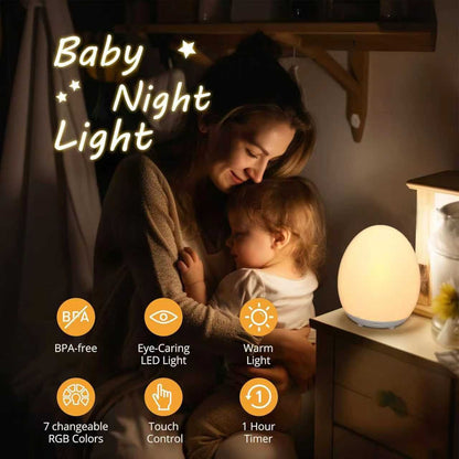 Egg Baby Night Light with 7 Dimmable Colors