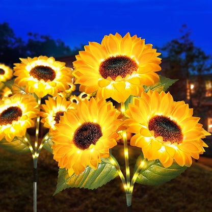 🌻Solar LED Sunflower Garden Lights, Realistic Night Glow for Yard, Lawn, Patio and Porch Decoration, Waterproof IP65