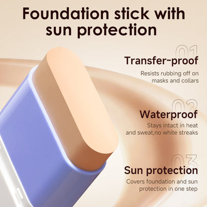 5-in-1 Soft Matte Foundation Stick with Built-in Brush | Ceramide & Hyaluronic Acid | Buildable Coverage