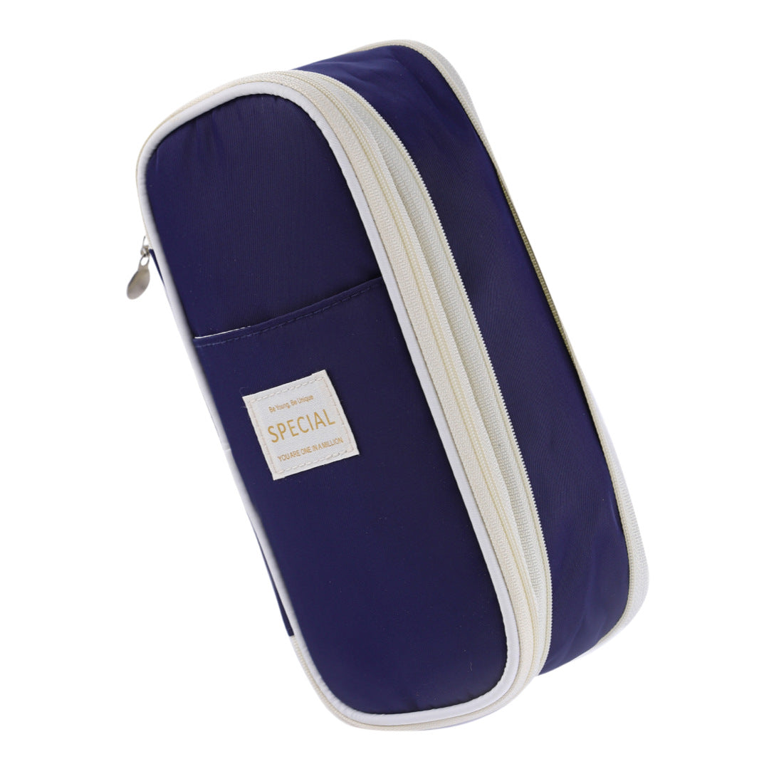 Large Capacity Double-Layer Macaron Stationery Box