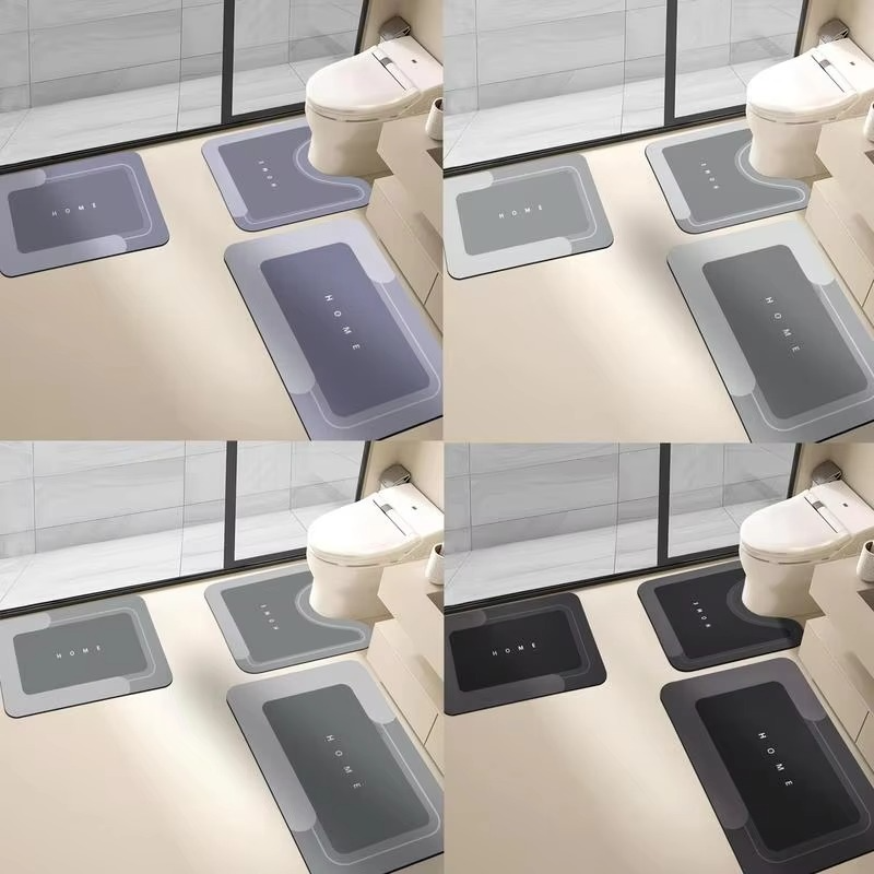 🏆Last Day Sale -50% OFF⚡3-Piece Anti-Slip Bathroom Mat Set – Quick-Dry U-Shaped Toilet & Floor Mats