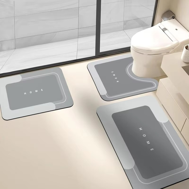 🏆Last Day Sale -50% OFF⚡3-Piece Anti-Slip Bathroom Mat Set – Quick-Dry U-Shaped Toilet & Floor Mats