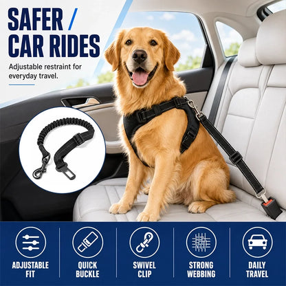 Adjustable Dog Car Seat Belt with Locking Clip