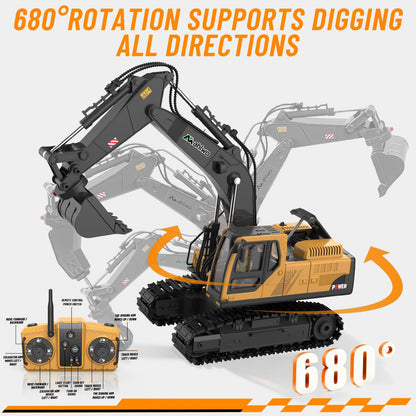 Father's Day Special: 3 in 1 Remote Control Excavator Toy with Metal Bucket/Claw/Drill