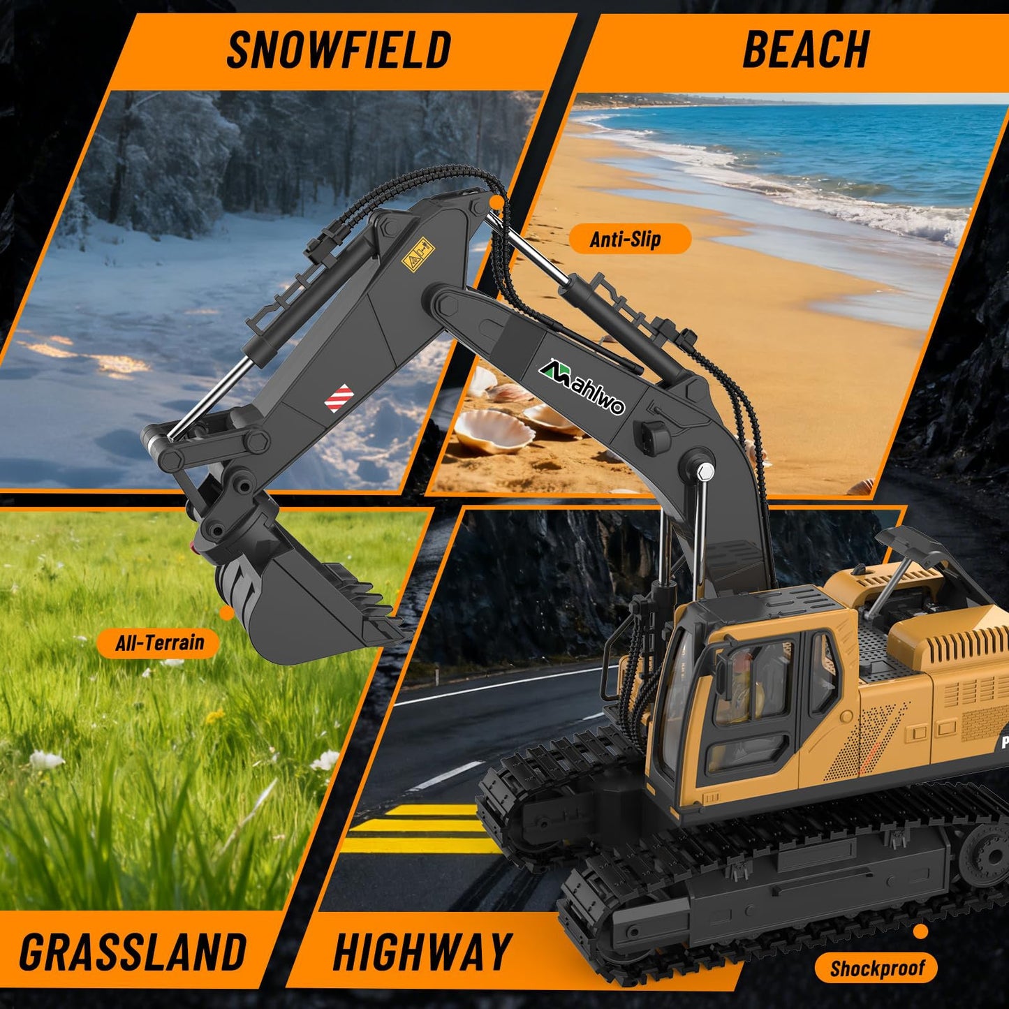 Father's Day Special: 3 in 1 Remote Control Excavator Toy with Metal Bucket/Claw/Drill