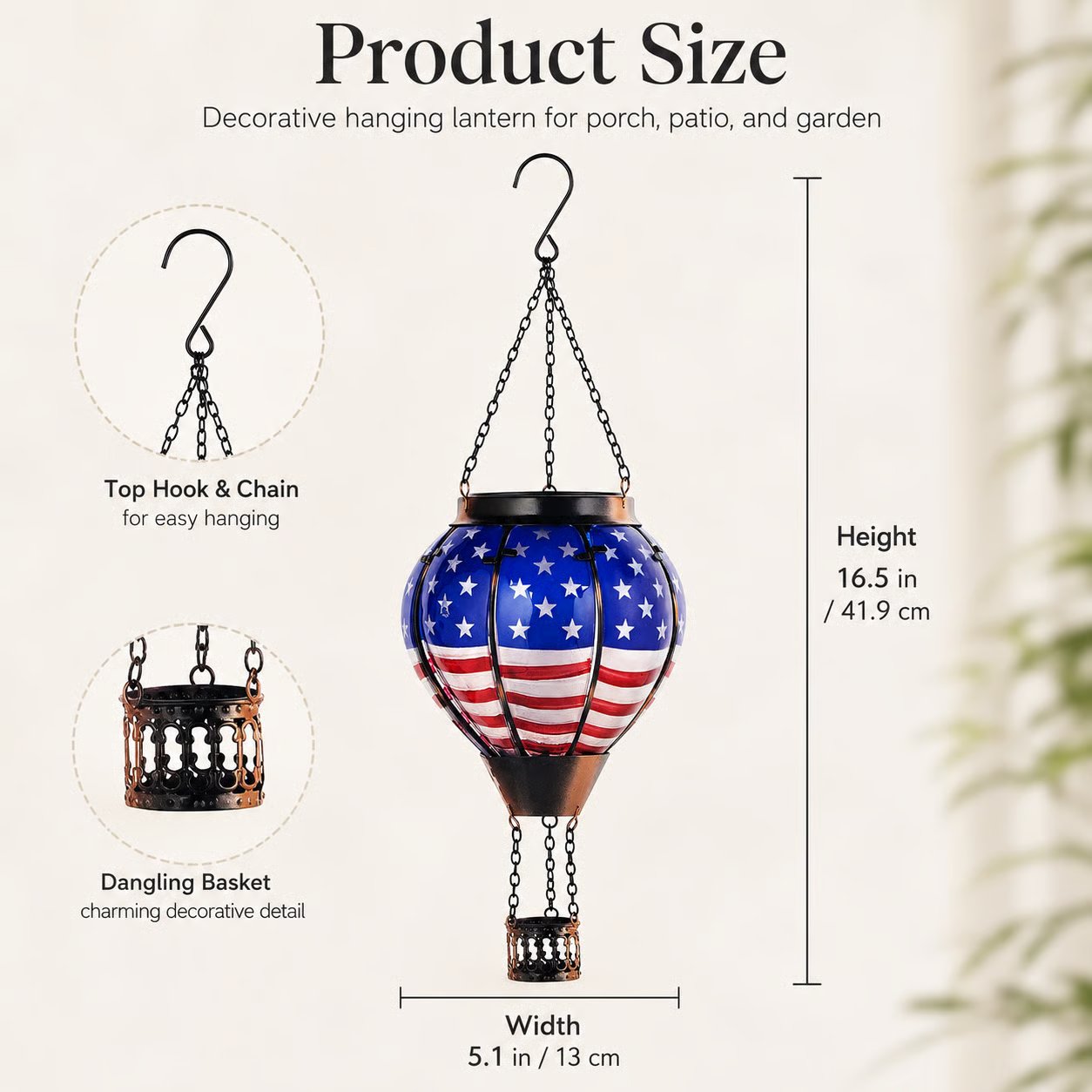 🎆 250th Anniversary Solar Hot Air Balloon Lantern | Patriotic Edition