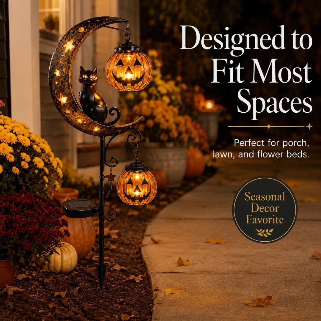 🎃Halloween Early Bird Special Sale 49% OFF-Pumpkin Moon Garden Stake Light🔥