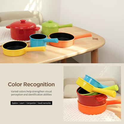 Kids Play Kitchen Accessories - 22Piece Pots and Pans Set, Red