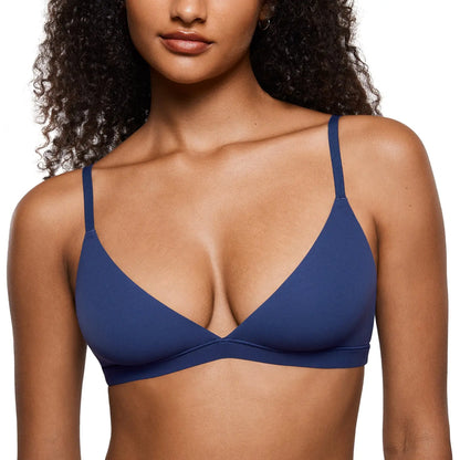 INLYRIC Triangle Bralette – Unlined Plunge Seamless Bra, No Underwire-A0020
